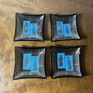 Vintage Chopstick Rests or Condiment Dishes with Asian theme decoration